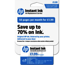 HP Instant Ink Enrollment card - 50 pages per month